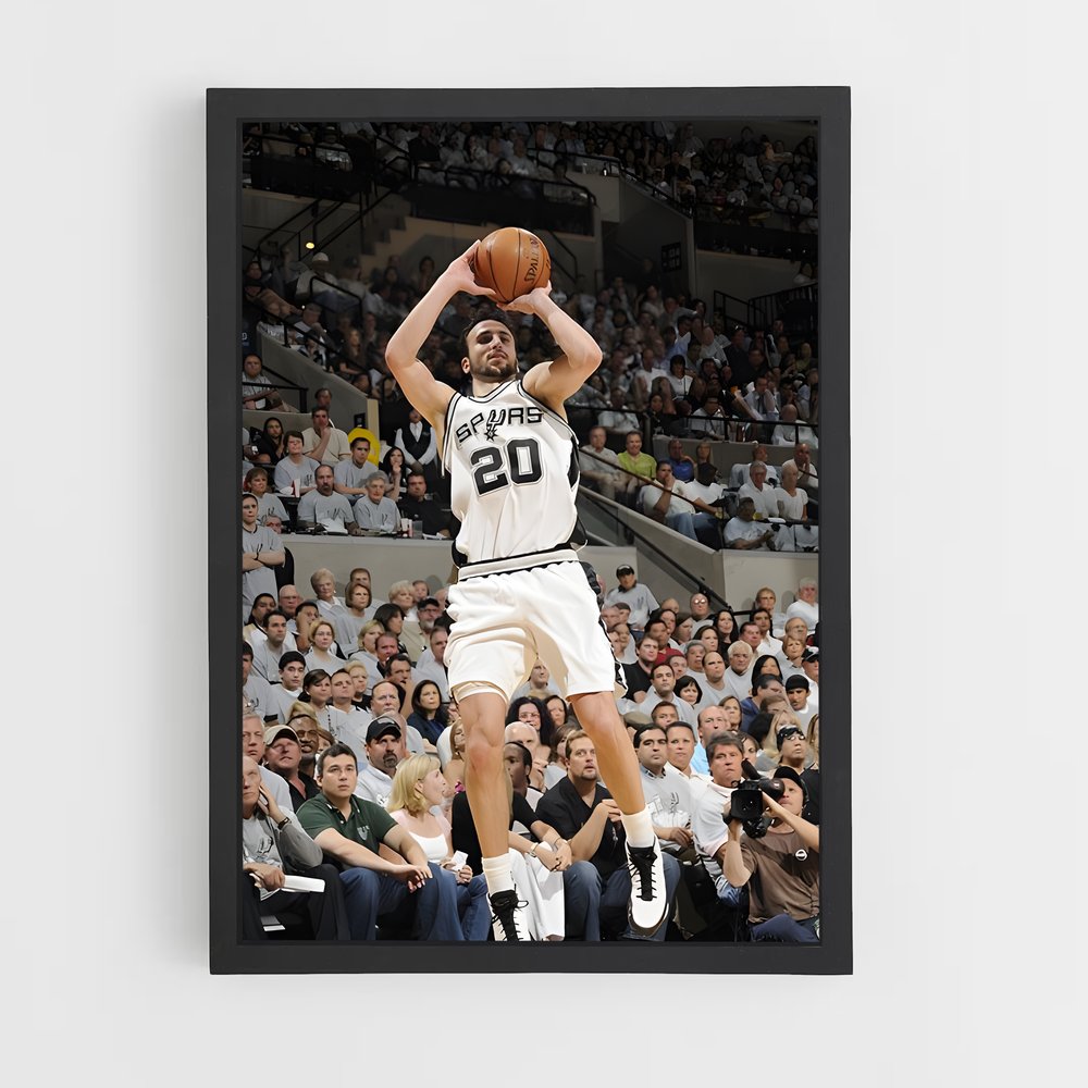 Poster Manu de ginobili – affiche Basketball (vue 2)